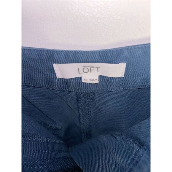 Ann Taylor Loft Blue Gray Jog Pants Womens Size 12 Chinos Julie Style Ankle Pant - Picture 5 of 7